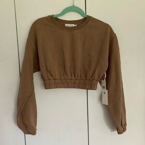 Good American Cropped Brown Sweater